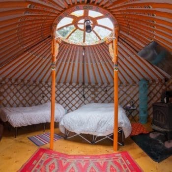Photo of an Empty Yurt. Glamping in Nova Scotia at Its Finest.