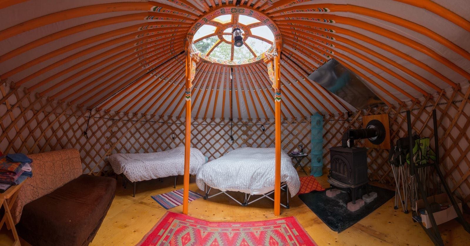 Photo of an Empty Yurt. Glamping in Nova Scotia at Its Finest.