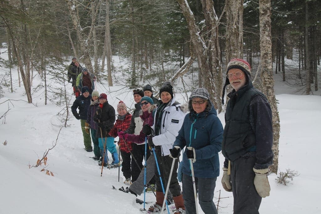 Group on a snowshoe hike.
