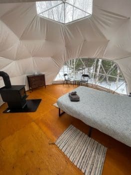 Phoenix glamping dome at Cabot Shores.