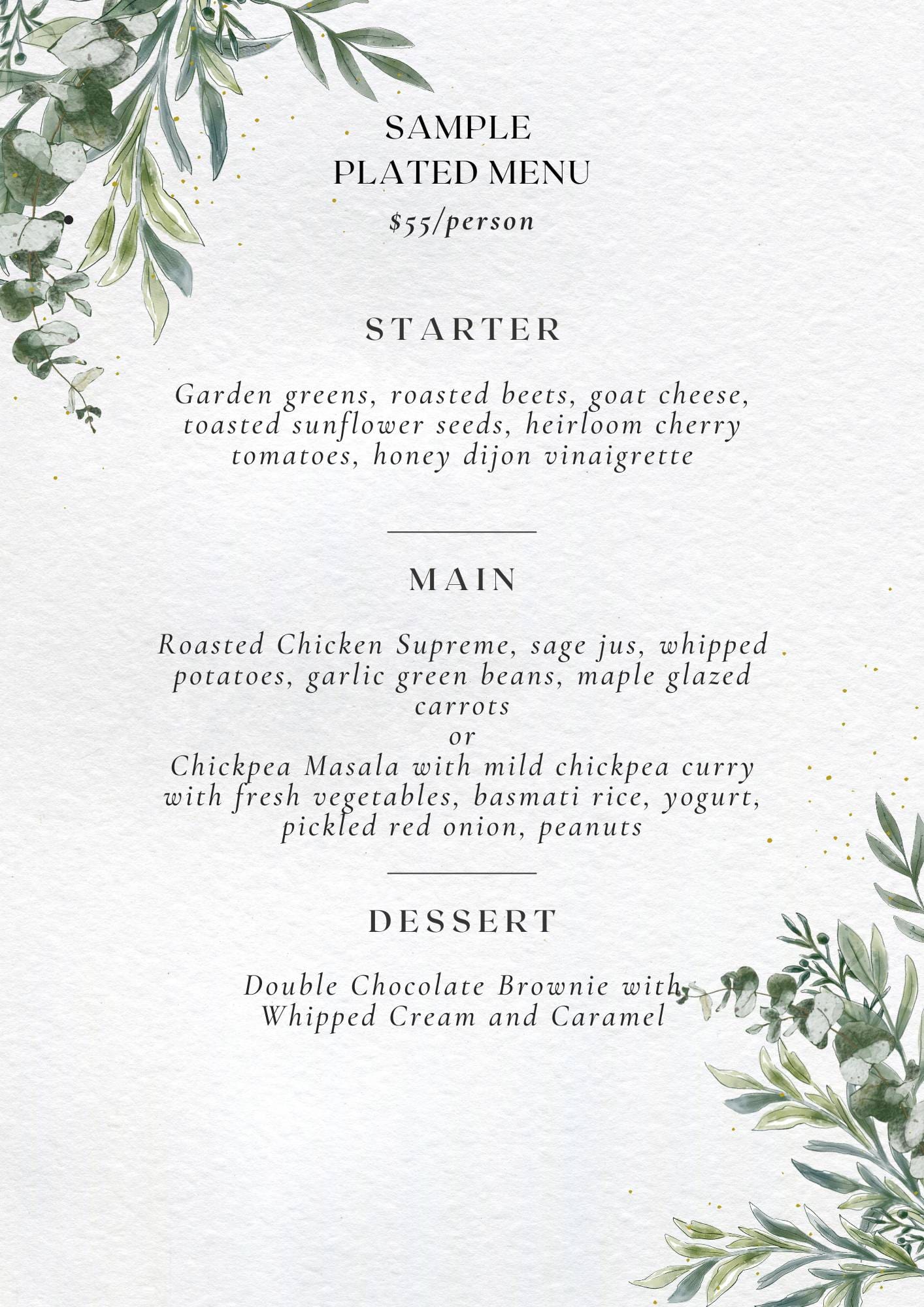 sample plated dinner 55