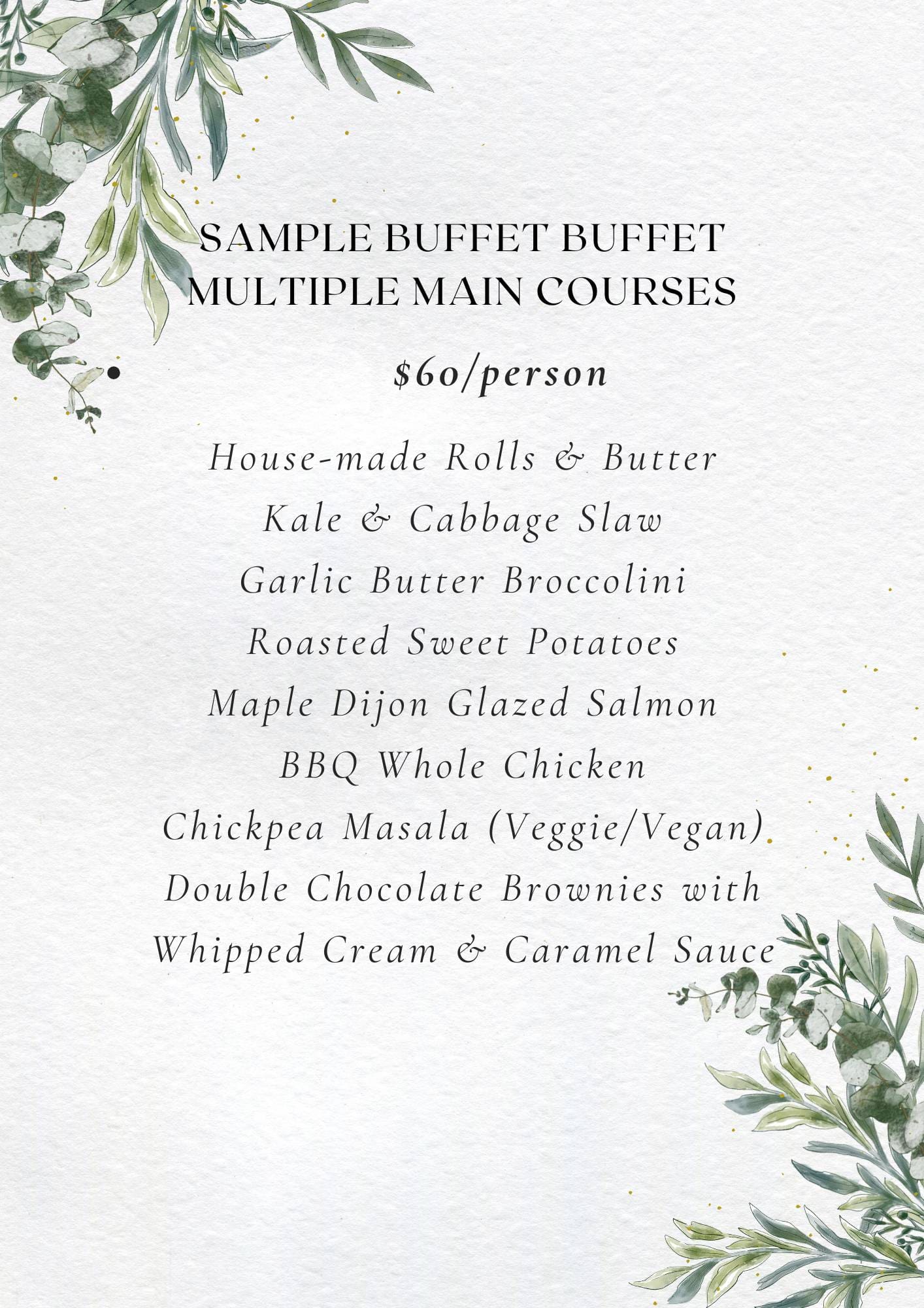 sample wedding buffet 60