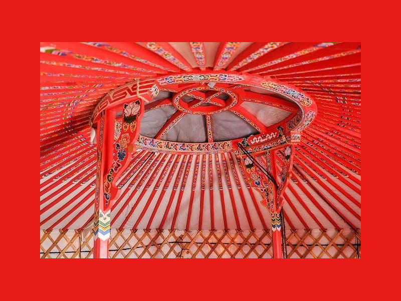 Stay-Yurts Little Red Yurt covered skylight