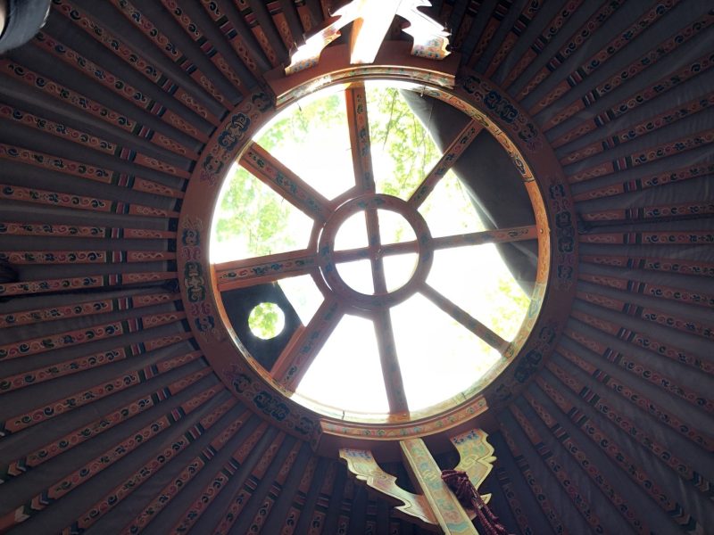 Stay in Large Mongolian Yurts Tiger Yurt skylight