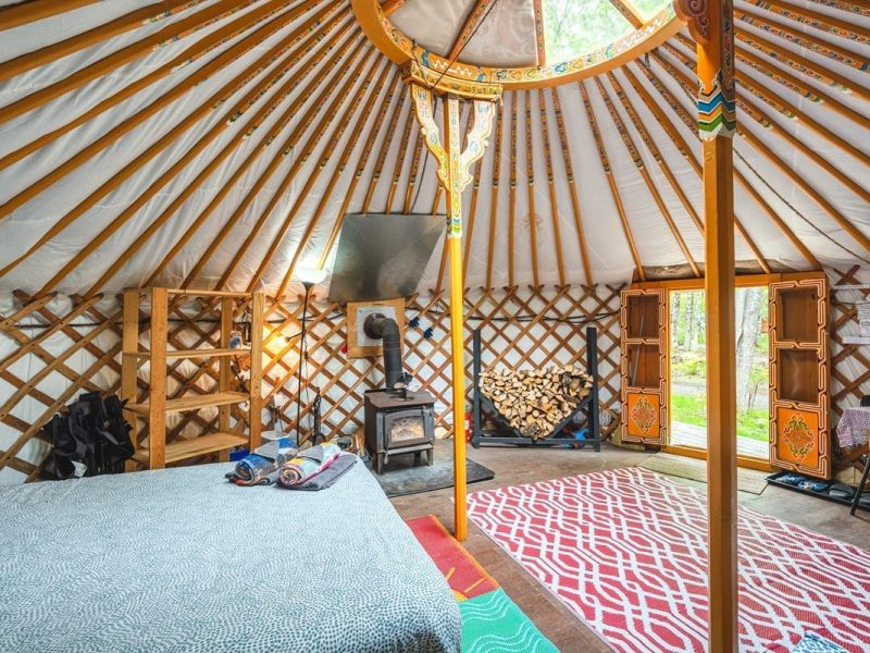Stay in Large Mongolian Yurts Forest Yurt Cabot shores