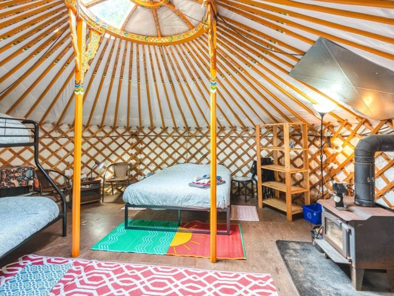 Stay in Large Mongolian Yurts Forest Yurt Cabot shores