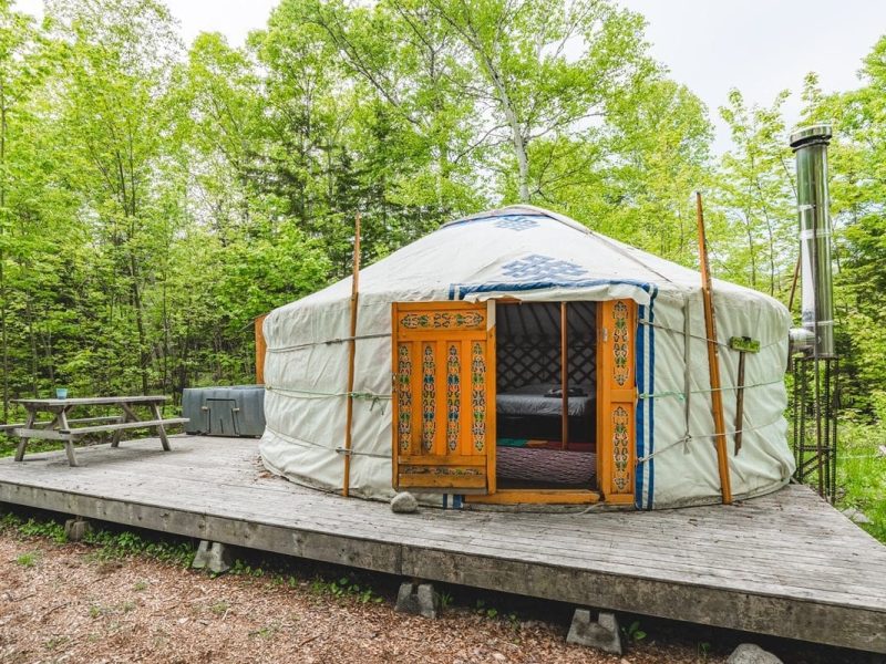 Stay in Large Mongolian Yurts Forest Yurt Cabot Shores, Cape Breton Island, Nova Scotia