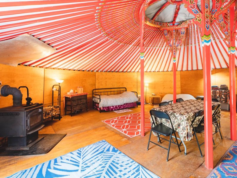 The Big Red Dragon Yurt at Cabot Shores