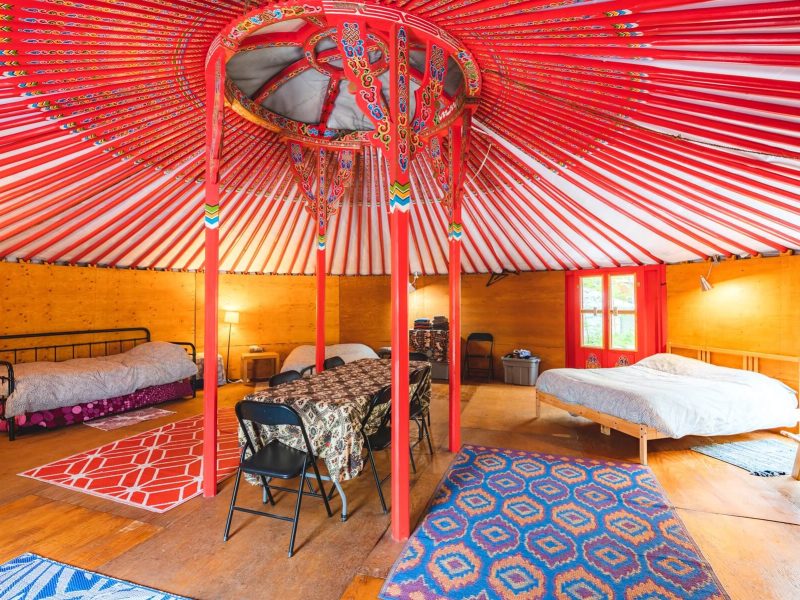 The Big Red Dragon Yurt at Cabot Shores