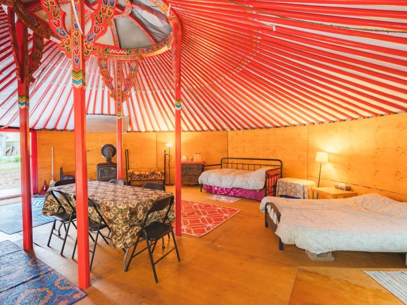 The Big Red Dragon Yurt at Cabot Shores