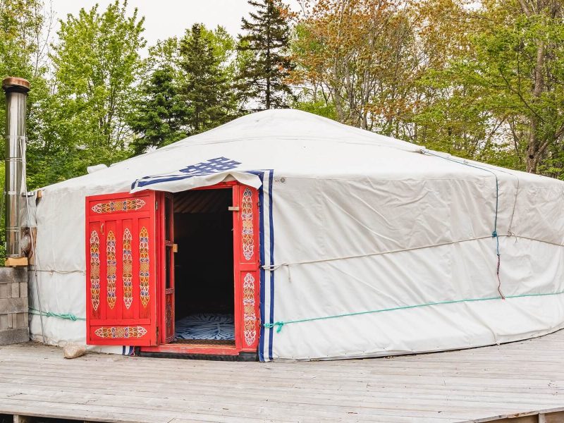 The Big Red Dragon Yurt at Cabot Shores