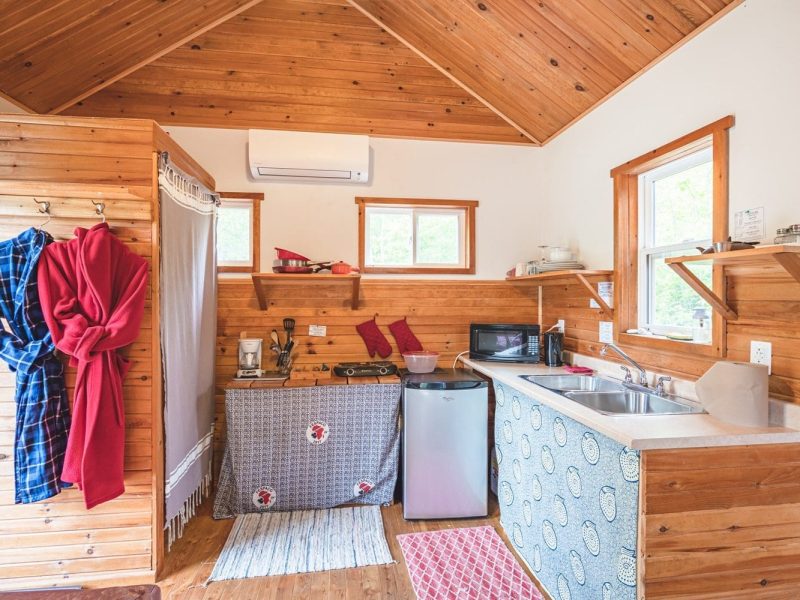 The Tiny House at Cabot Shores Tiny house exterior and deck