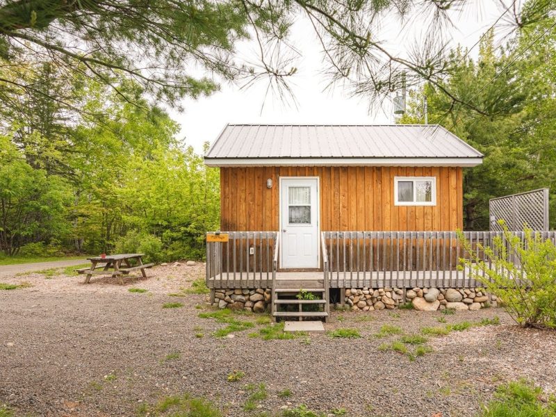 The Tiny House at Cabot Shores Tiny house exterior and deck