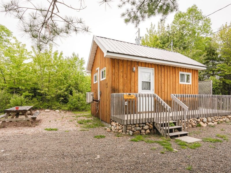 The Tiny House at Cabot Shores Tiny house exterior and deck