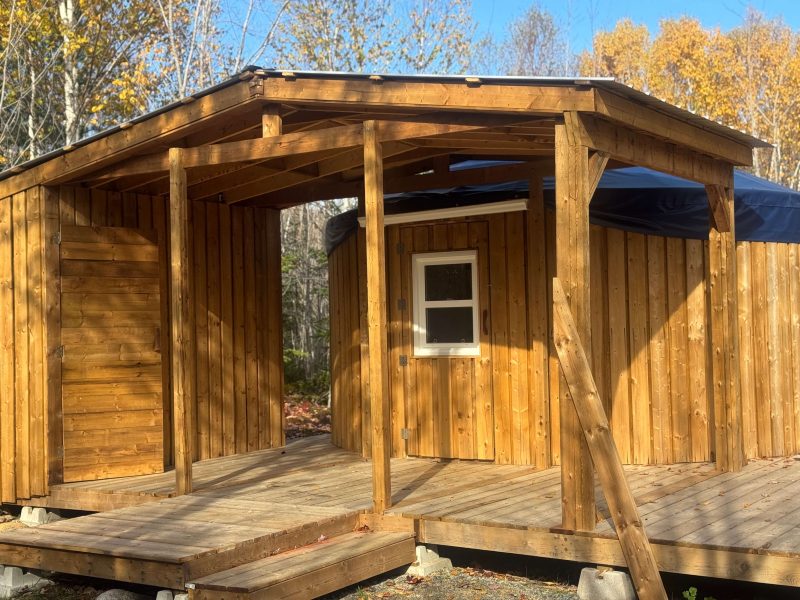 The Highlands Yurt at Cabot Shores Private washroom attached to the Highland Yurt
