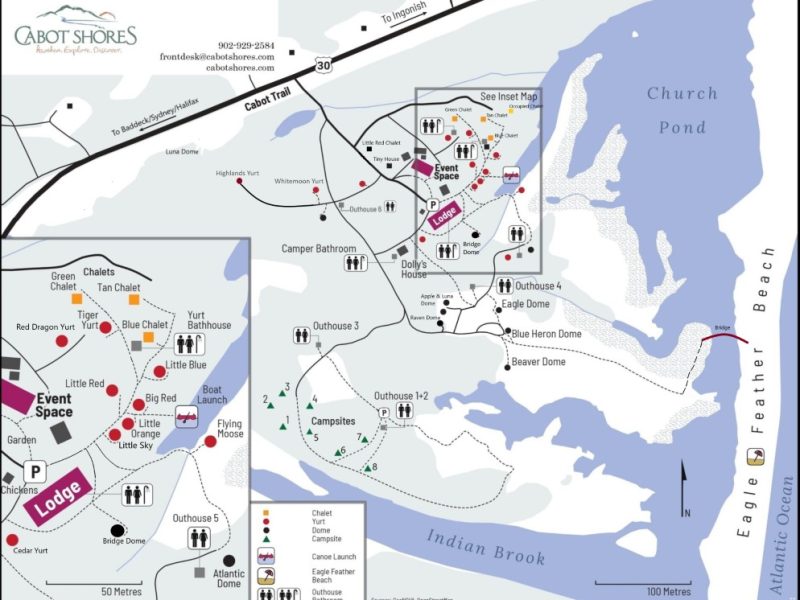 Stay in Large Mongolian Yurts Cabot Shores Map